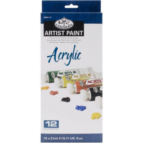 Farby akrylowe R&L Essentials, 12 kolorów x 21ml